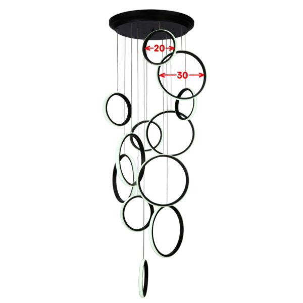 لوستر مدرن چشمه نور کد L6409/12BK - Image 6