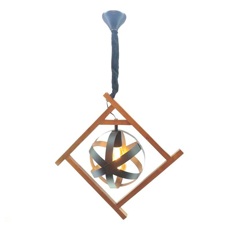 لوستر چوب فلزی