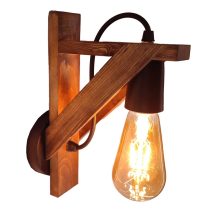 چراغ دیواری چوب و فلز مدل آسنا