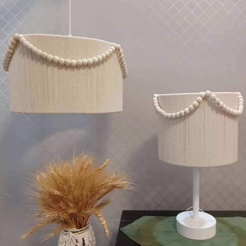 لوستر مکرومه شیری رنگ