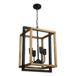 لوستر آویز چوب فلز