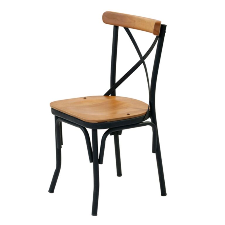 صندلی چوبی پایه مشکی