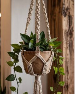 آویز گلدان مکرومه