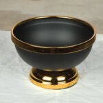 ظرف میوه خوری مشکی طلایی