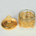 قندان طلایی شیشه ای