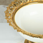 ظرف میوه خوری طلایی سفید