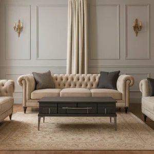 میز جلو مبلی مدرن کلاسیک طوسی