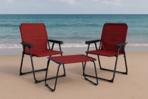 میز و صندلی مسافرتی تاشو قرمز