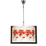 چراغ آویز چشمه نور تک شعله کد A7035/BR-02 بدنه قهوه ای شید 02