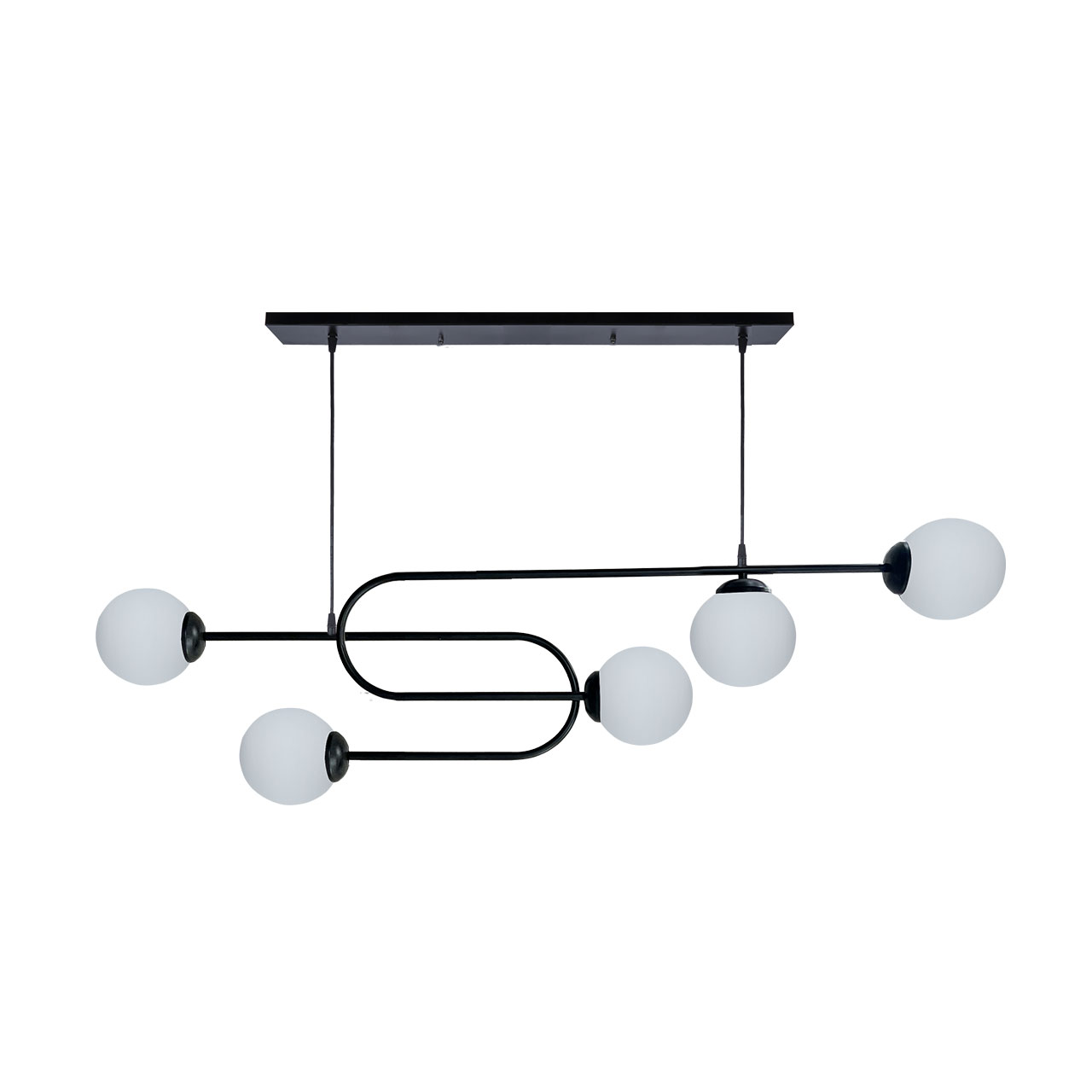 A813-5L-BK-WT لوستر فلزی مشکی