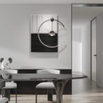 ساعت دیواری مدرن سفید مشکی ماتریکس