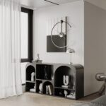 ساعت دیواری مدرن سفید مشکی ماتریکس - Image 2