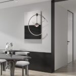 ساعت دیواری مدرن سفید مشکی ماتریکس - Image 3