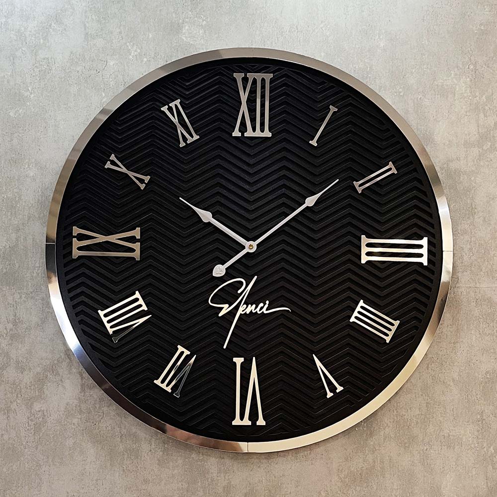 silver ساعت دیواری فلزی