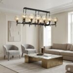 لوستر لاینر 12 شعله کد 1702/12BK-N چشمه نور - Image 2