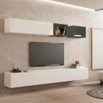 میز تلویزیون دیواری سفید هایگلاس روشا - Image 2