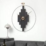 ساعت دیواری جدید مشکی طلایی باربارا