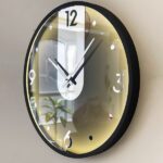 ساعت دیواری چوبی نیلا مدل چراغ دار نوری