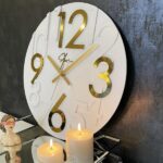 ساعت دیواری ترکیبی چوب و فلز