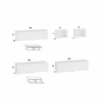 میز تلویزیون دیواری سفید هایگلاس روشا - Image 5