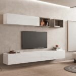 میز تلویزیون دیواری سفید هایگلاس روشا - Image 4