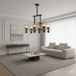 لوستر خطی شش شعله چشمه نور کد 1706/6BK - Image 2