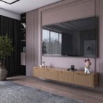 میز تلویزیون دیواری کشودار موکا - Image 2