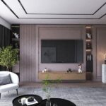 میز تلویزیون دیواری کشودار موکا - Image 3