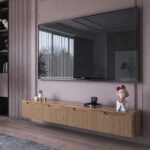 میز تلویزیون دیواری کشودار موکا - Image 4