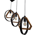 لوستر چوب و فلز 3 شعله چشمه نور مدل 1354/3 - Image 4