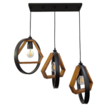 لوستر چوب و فلز 3 شعله چشمه نور مدل 1354/3