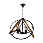 لوستر چوب و فلز 4 شعله چشمه نور مدل 1357/4