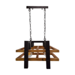 لوستر چوب و فلز 4 شعله چشمه نور مدل 1358/4