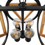 لوستر چوب و فلز 4 شعله چشمه نور مدل 1353/4 - Image 2