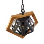 لوستر چوب و فلز تک شعله چشمه نور مدل 1347/1 - Image 2