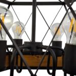 لوستر چوب و فلز 6 شعله چشمه نور مدل 1348/6 - Image 2