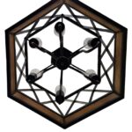 لوستر چوب و فلز 6 شعله چشمه نور مدل 1348/6 - Image 5