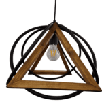 لوستر چوب و فلز تک شعله چشمه نور مدل 1350/1 - Image 2