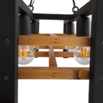 لوستر چوب و فلز 4 شعله چشمه نور مدل 1358/4 - Image 4