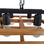 لوستر چوب و فلز 4 شعله چشمه نور مدل 1358/4 - Image 2