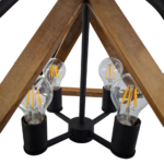 لوستر چوب و فلز 4 شعله چشمه نور مدل 1357/4 - Image 3