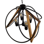 لوستر چوب و فلز 4 شعله چشمه نور مدل 1357/4 - Image 2