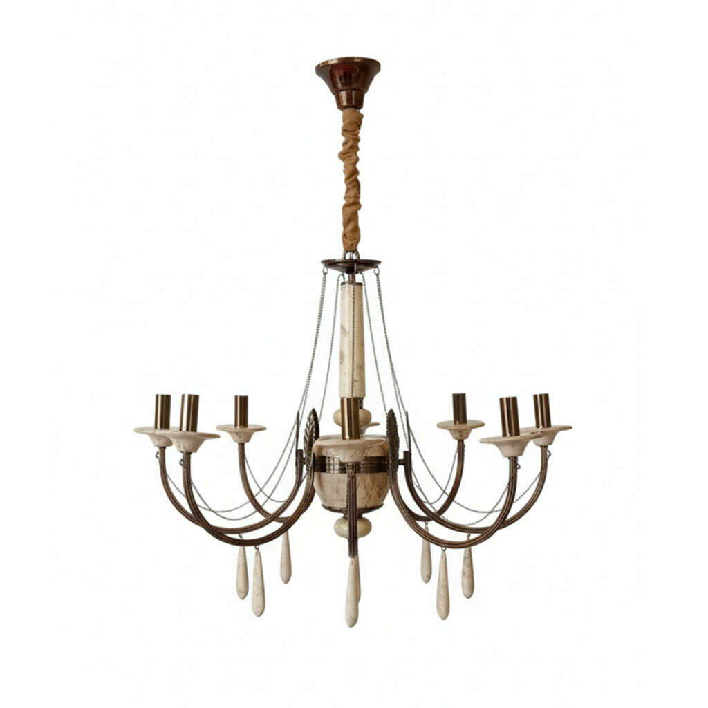 لوستر 6 شعله چشمه نور کد N2442/6 نسکافه‌ای