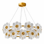 لوستر مدرن کریستالی دوطبقه آرام مدل گل A3004/80/50 - Image 2
