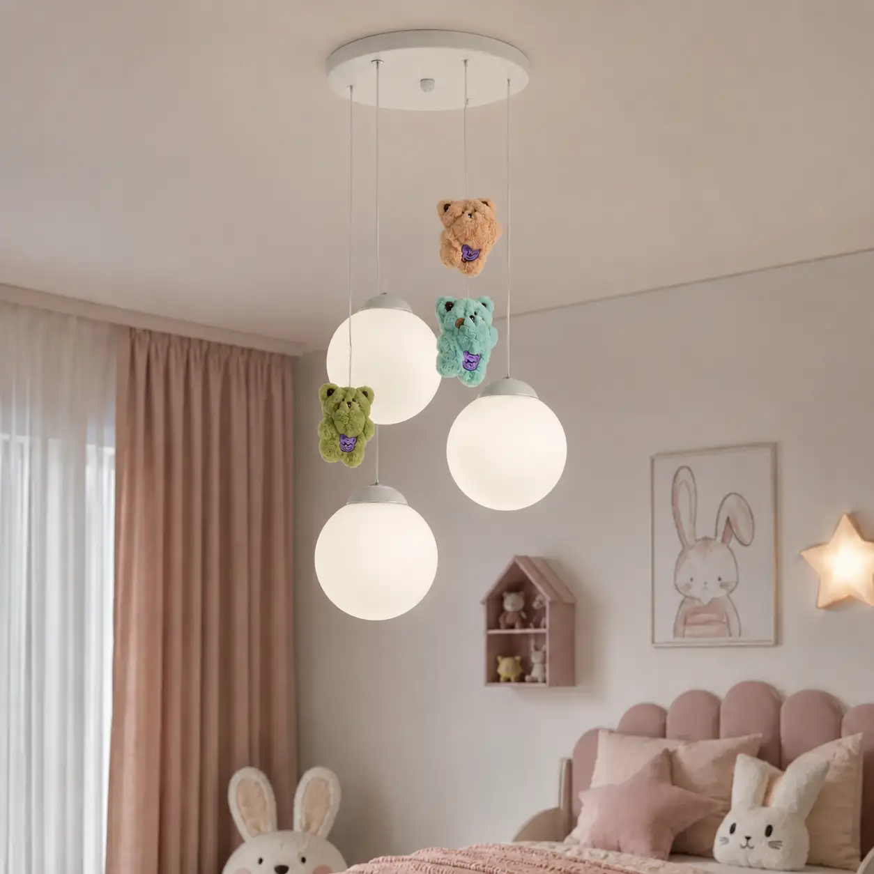 لوستر اتاق کودک حبابی چشمه نور کد L1620/3